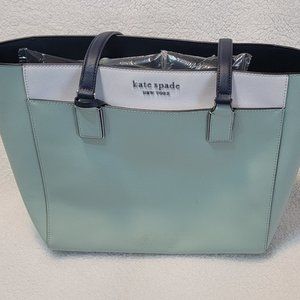 Kate Spade Cameron Colorblock Laptop Spring tote large & Wallet Bundle